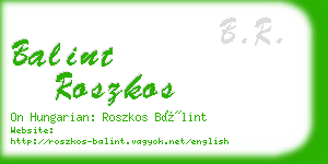 balint roszkos business card